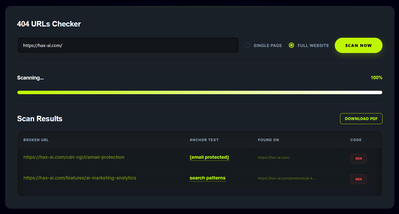 Free Broken Link Checker Online Tool